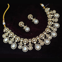 NAFJ Gold Plated Polki Kundan Necklace Set