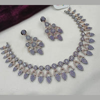 NAFJ 2 Tone Plated American Daimonds Necklace Set