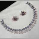 NAFJ 2 Tone Plated American Daimonds Necklace Set