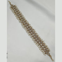 NAFJ Gold Plated Traditional Shiny Crystals And Pearls Sheeshphool