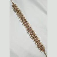 NAFJ Gold Plated Traditional Shiny Crystals And Pearls Sheeshphool