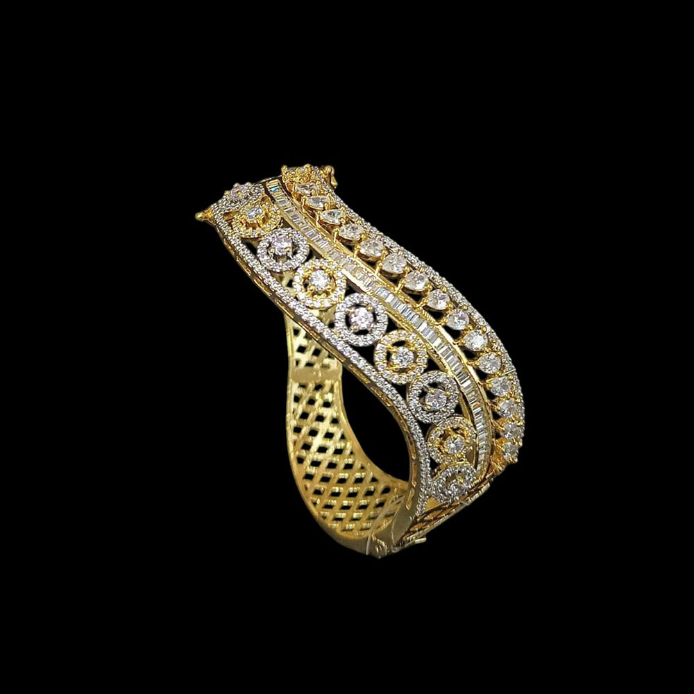 NAFJ Gold Plated American Daimonds Openable Bracelet