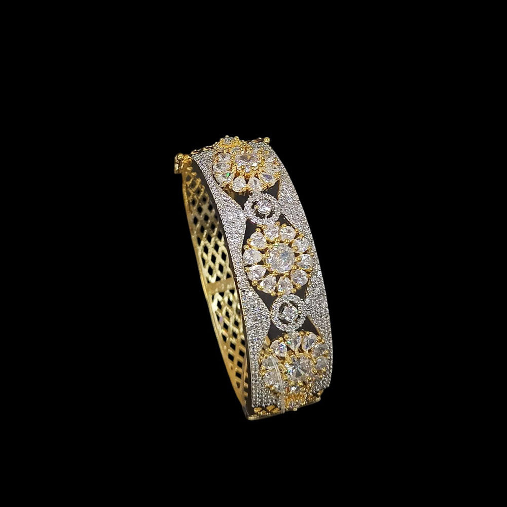 NAFJ Gold Plated American Daimonds Openable Bracelet