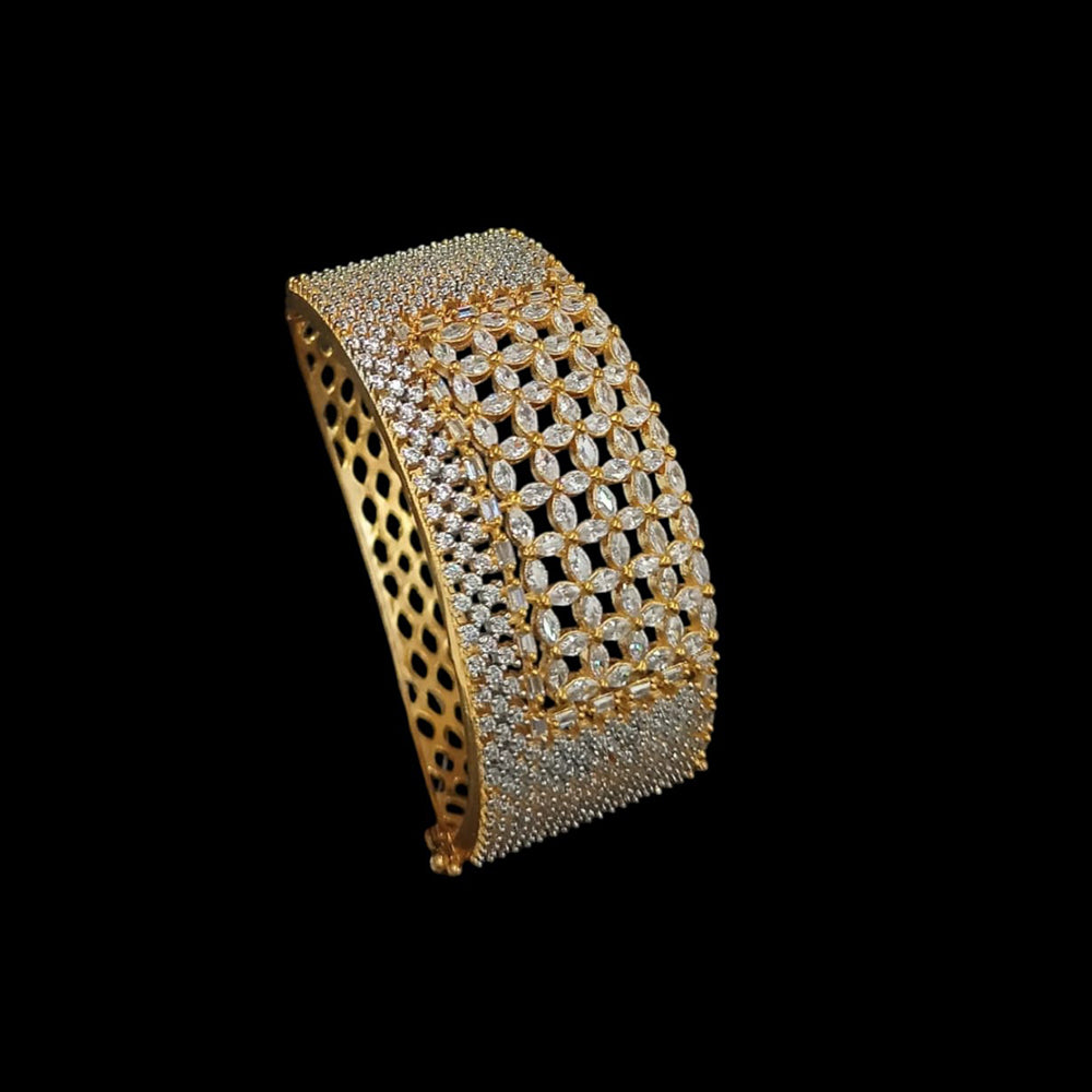 NAFJ Gold Plated American Daimonds Openable Bracelet