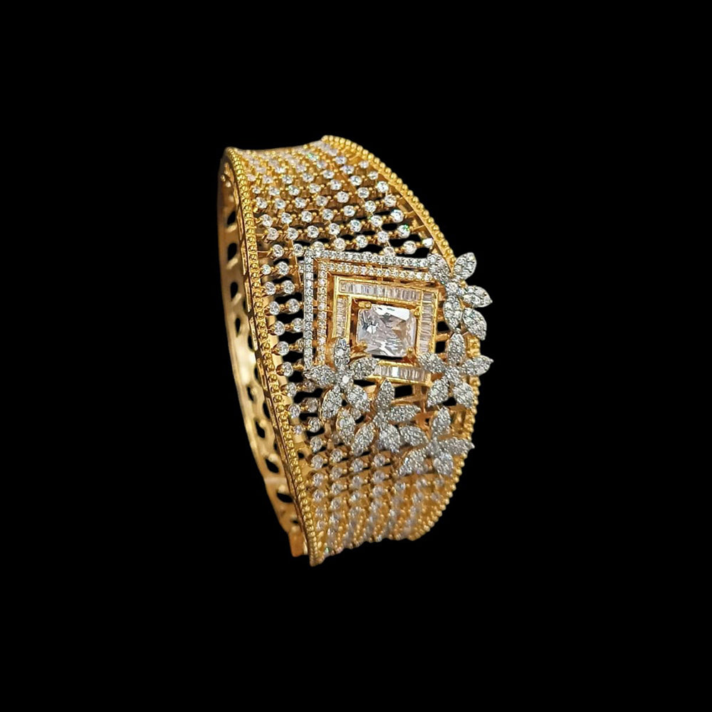 NAFJ Gold Plated American Daimonds Openable Bracelet