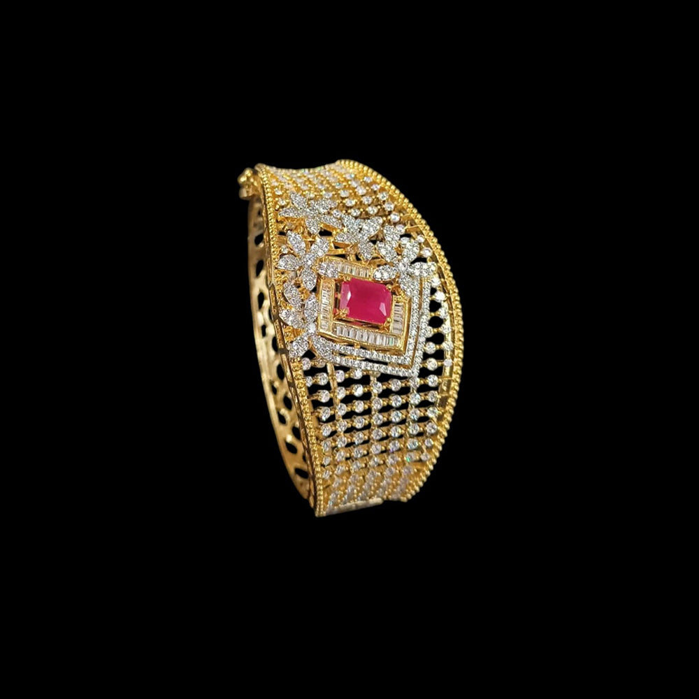 NAFJ Gold Plated American Daimonds Openable Bracelet