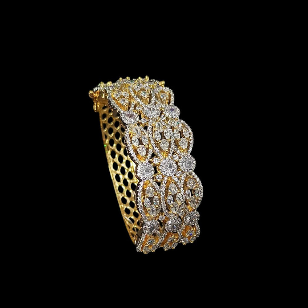 NAFJ Gold Plated American Daimonds Openable Bracelet