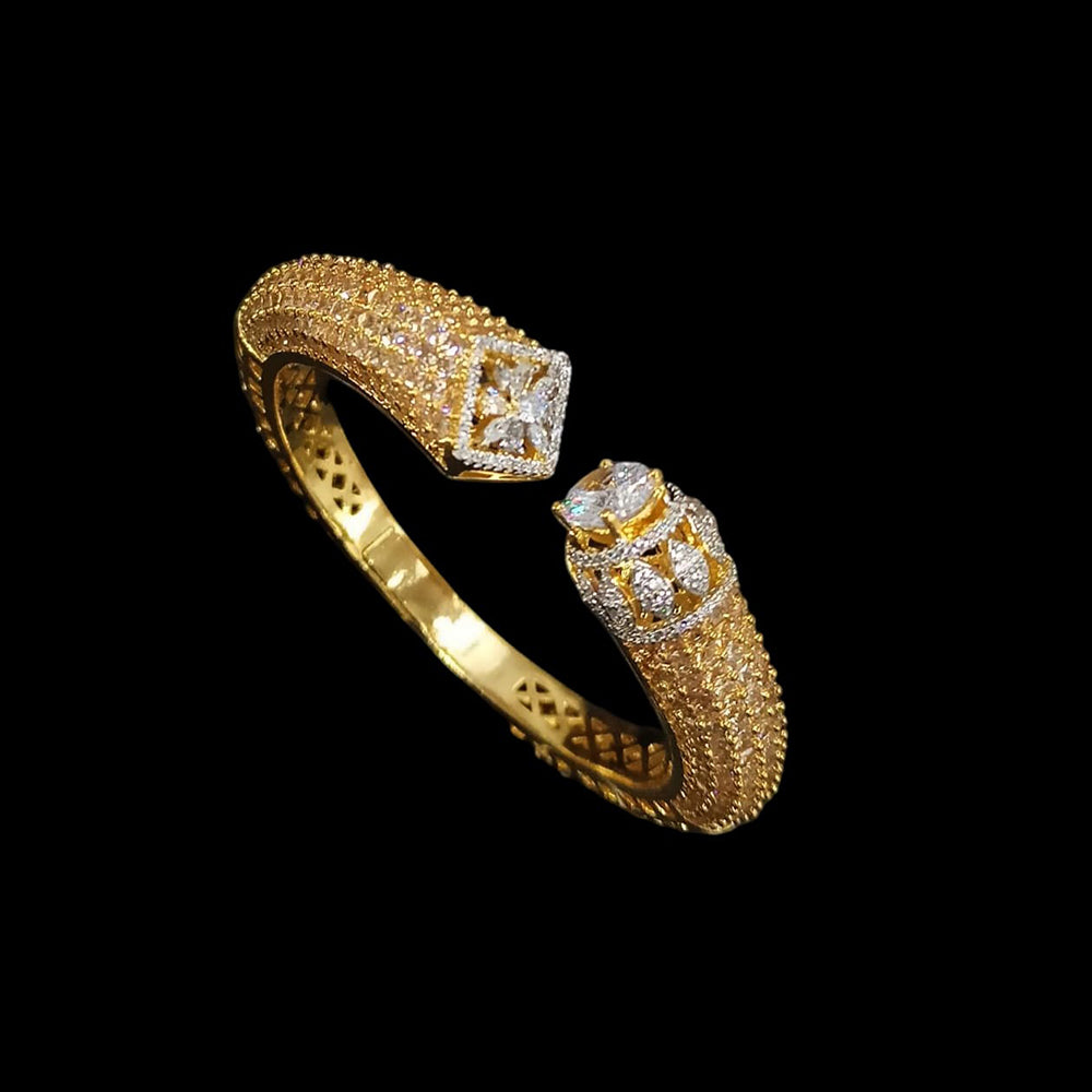 NAFJ Gold Plated American Diamonds Bracelet