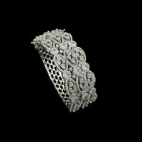 NAFJ Silver Plated American Daimonds Openable Bracelet