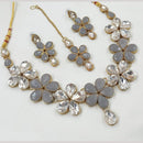 NAFJ Gold Plated Crystal Stone Necklace Set
