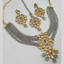 NAFJ Gold Plated Kundan And Beads Necklace Set