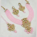 NAFJ Gold Plated Kundan And Beads Necklace Set