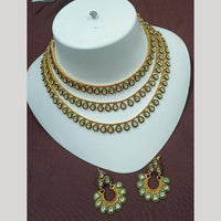 NAFJ Crystal Stone Multi Layer Choker Necklace Set