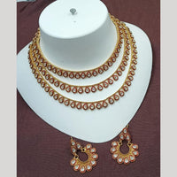 NAFJ Crystal Stone Multi Layer Choker Necklace Set