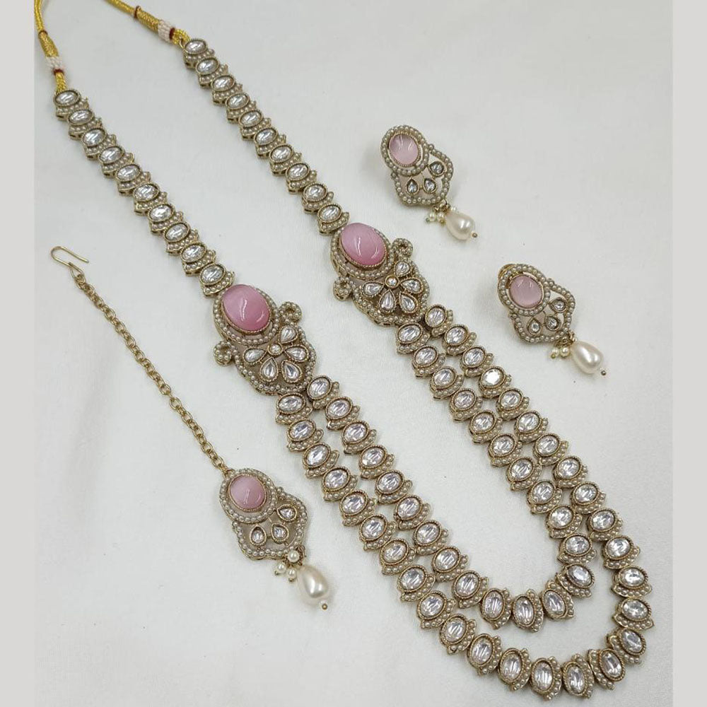 NAFJ Polki Kundan Long Necklace Set