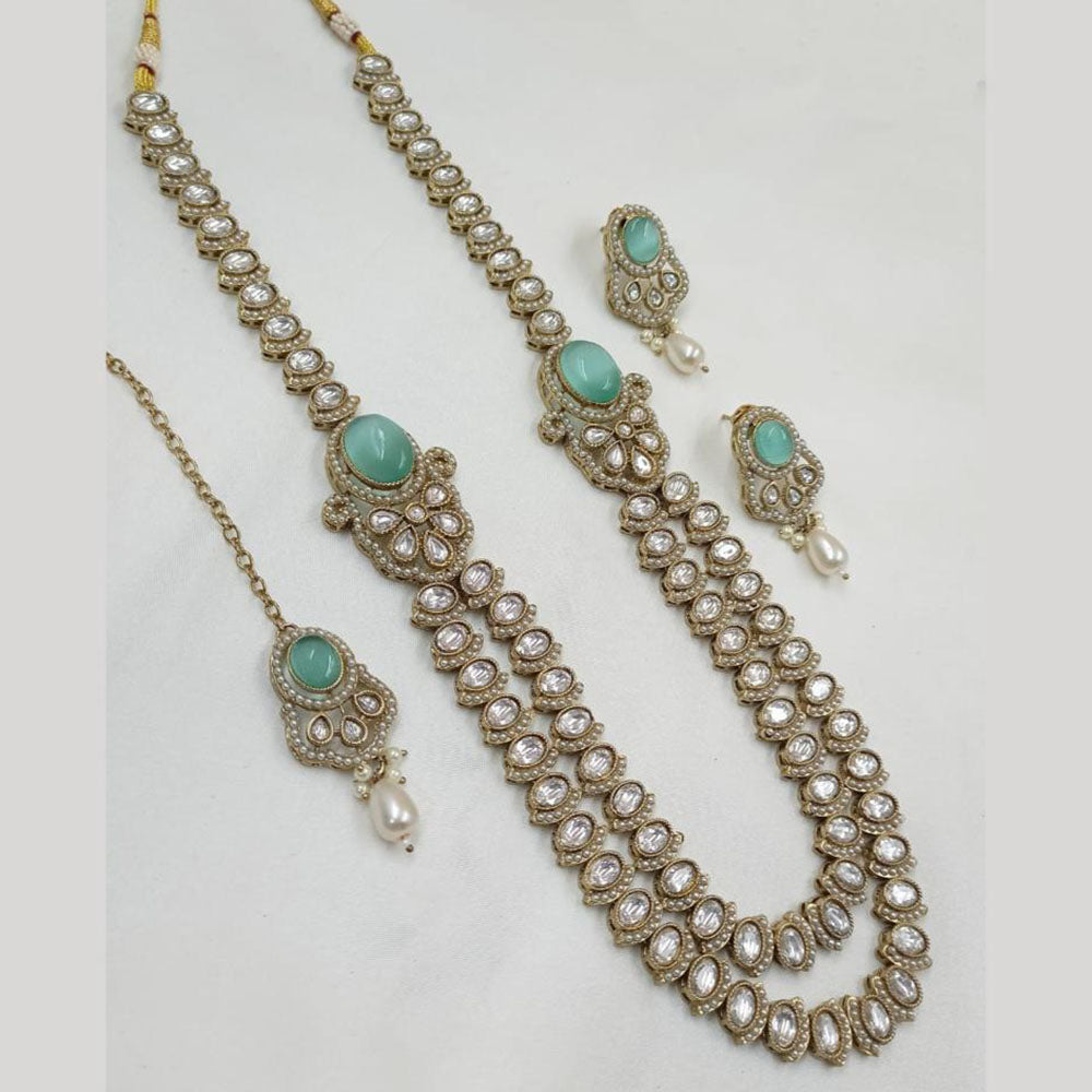 NAFJ Polki Kundan Long Necklace Set