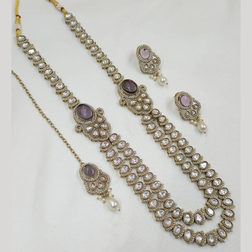 NAFJ Polki Kundan Long Necklace Set