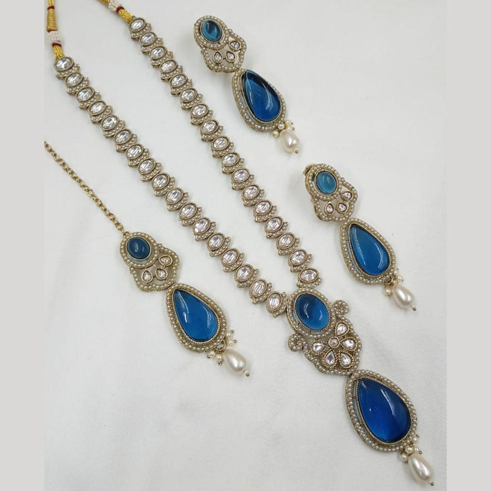 NAFJ Polki Kundan Long Necklace Set