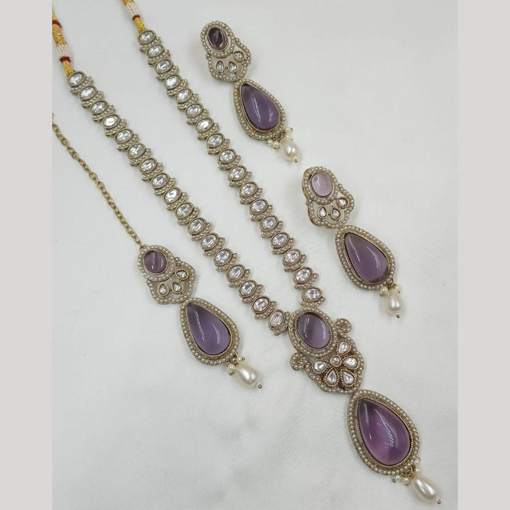 NAFJ Polki Kundan Long Necklace Set