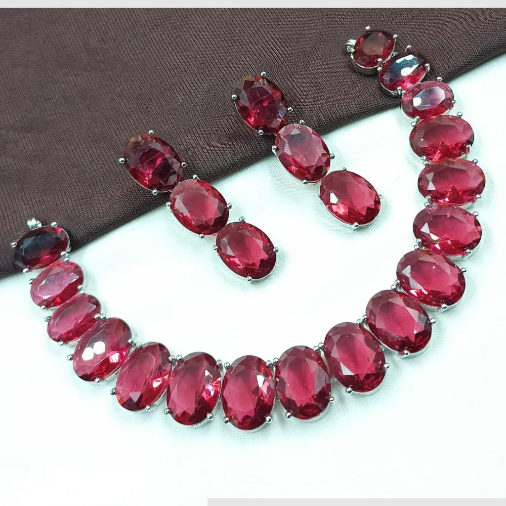 NAFJ Crystal Stone Necklace Set