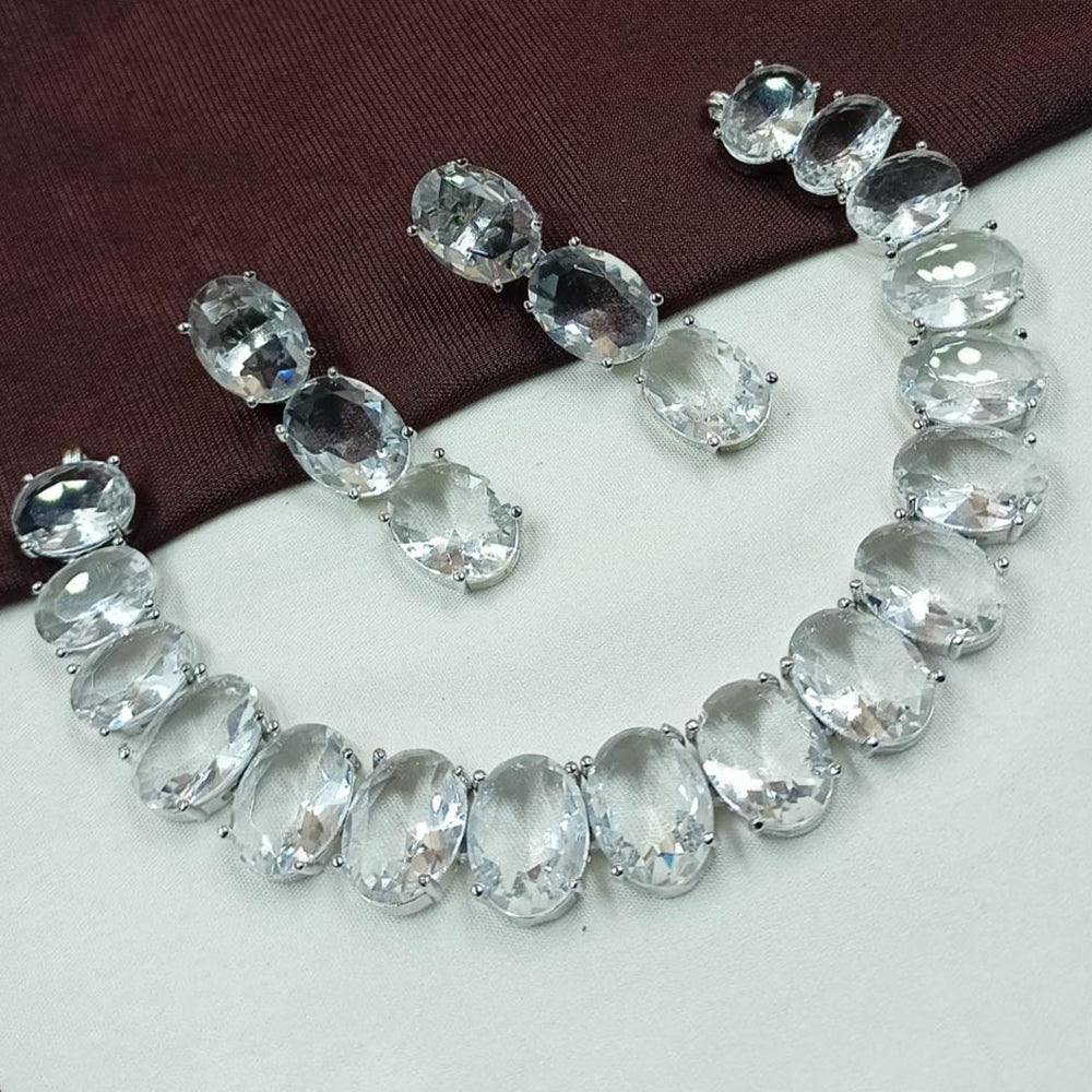 NAFJ Crystal Stone Necklace Set