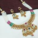 NAFJ Traditional Meenakari Necklace Set with Ruby Stones