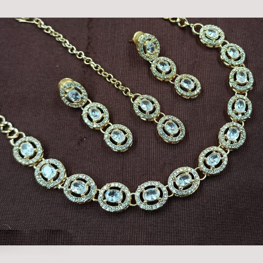 NAFJ Sparkling Crystal And Austrian Stone Designer Necklace Set