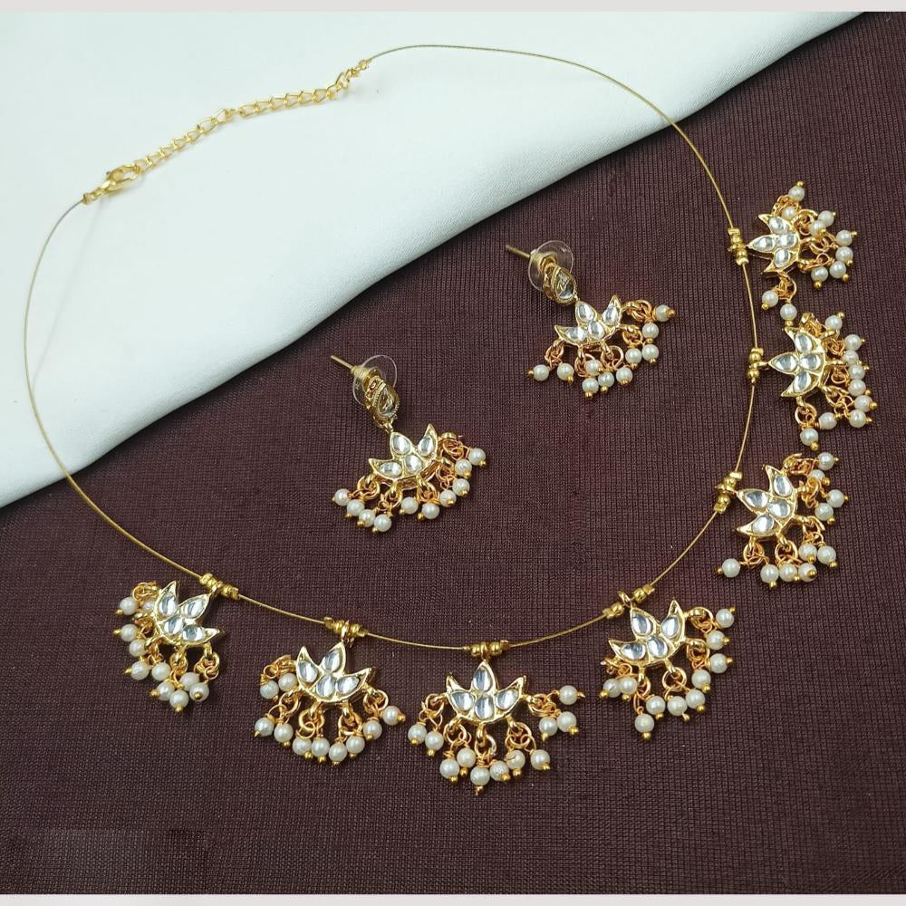NAFJ Premium Special Occasions Kundan And Pearl Necklace Set