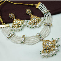 NAFJ Premium Special Occasions Kundan And Pearl Necklace Set 