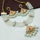 NAFJ Premium Special Occasions Kundan And Pearl Necklace Set