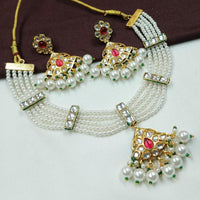 NAFJ Premium Special Occasions Kundan And Pearl Necklace Set