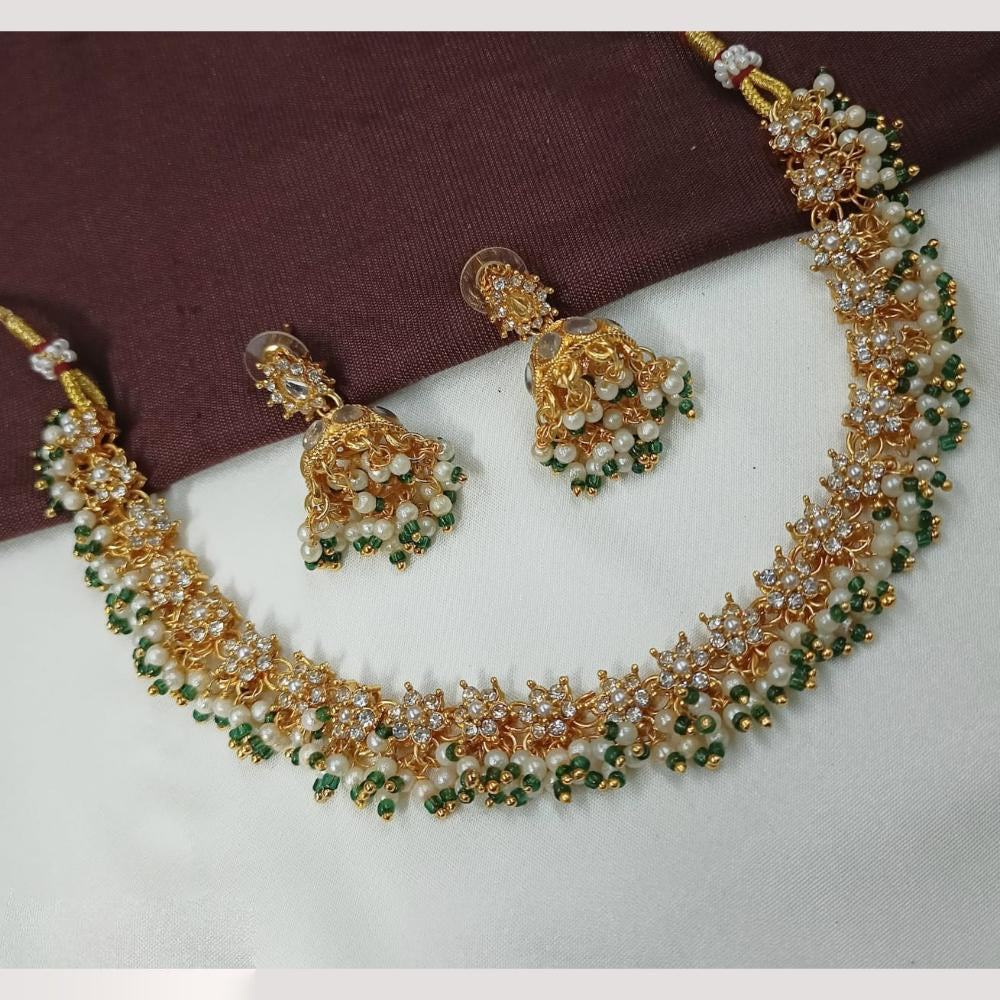 NAFJ Premium Special Occasions Kundan And Pearl Necklace Set