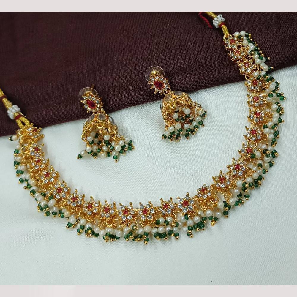 NAFJ Premium Special Occasions Kundan And Pearl Necklace Set