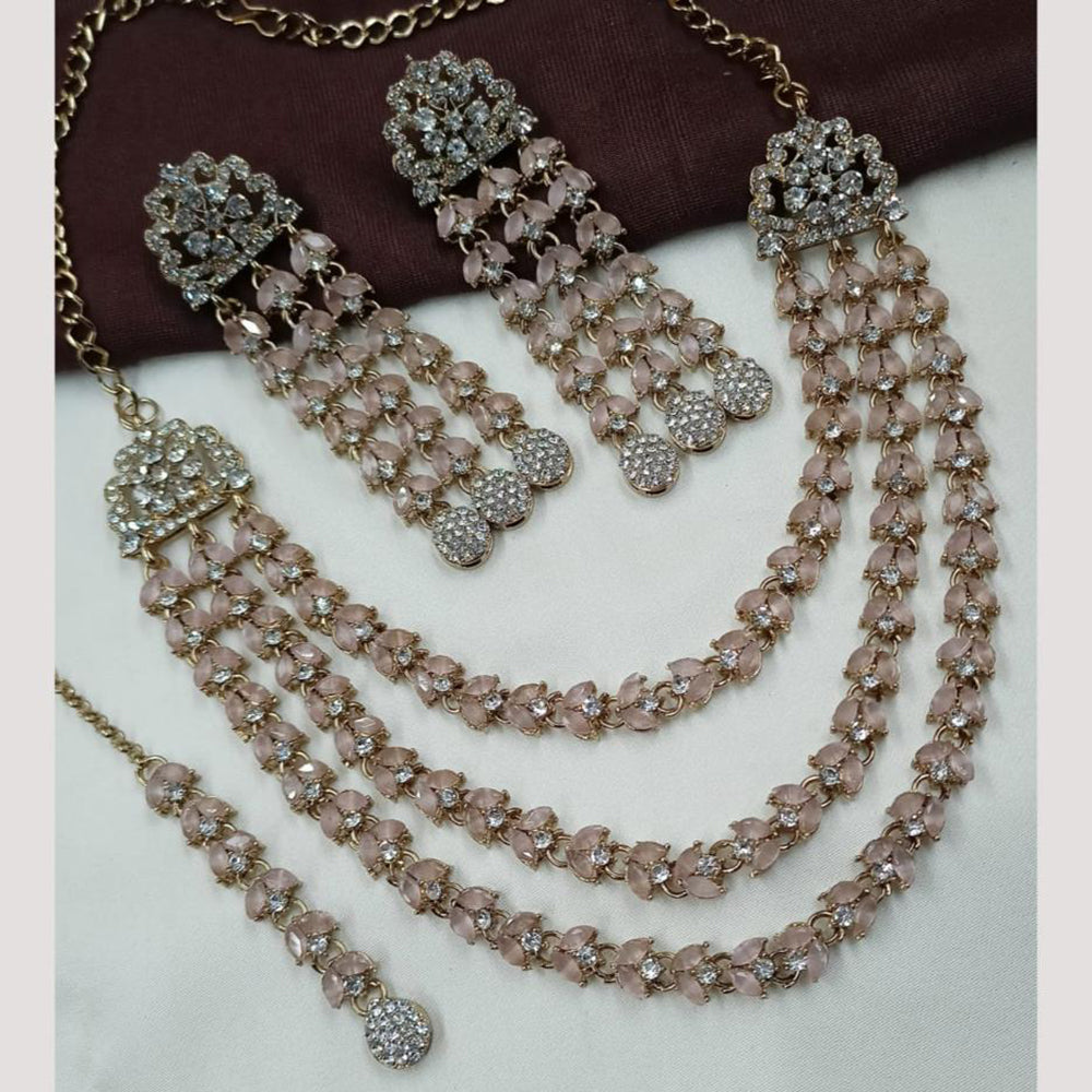 NAFJ Sparkling Crystal And Austrian Stone Designer Necklace Set