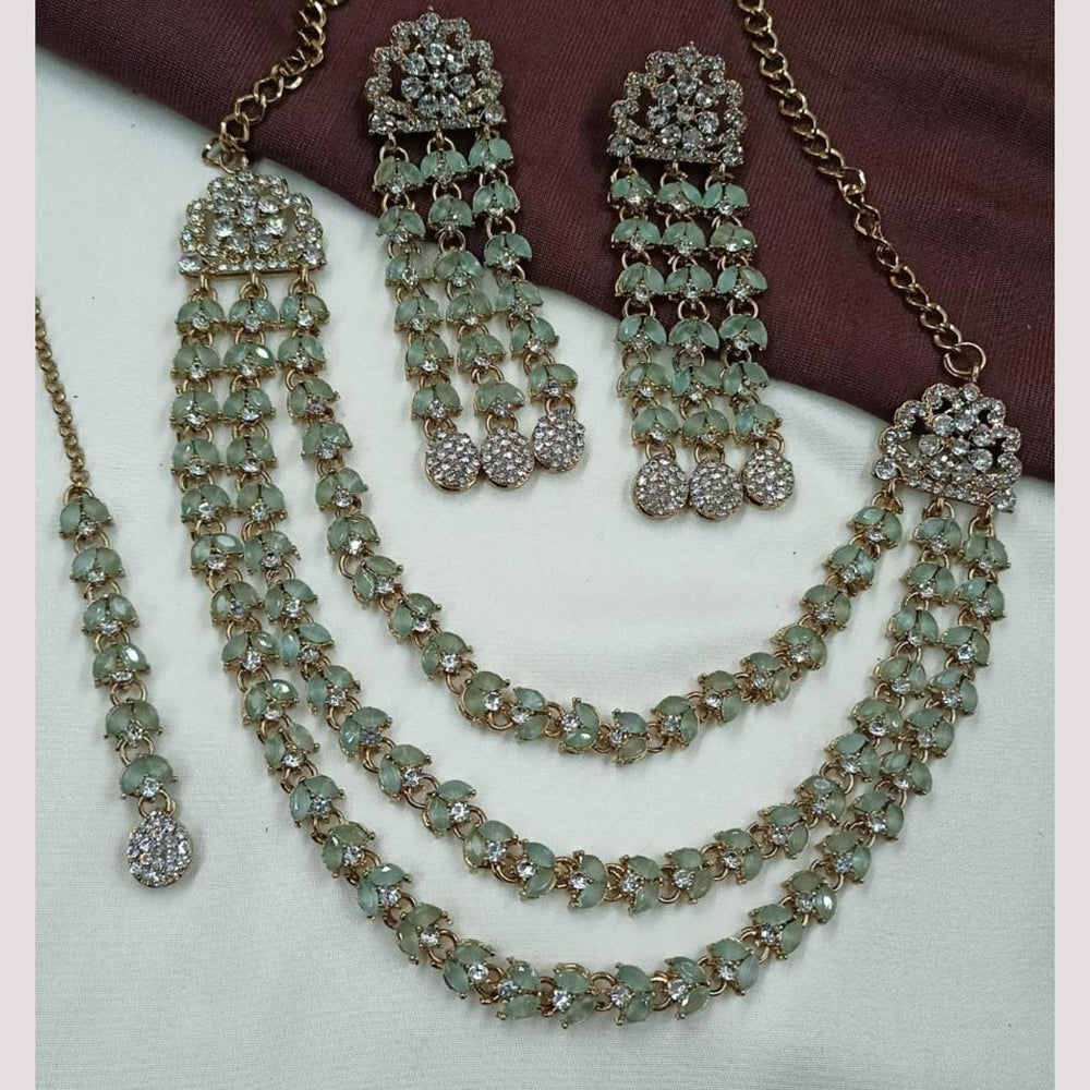 NAFJ Sparkling Crystal And Austrian Stone Designer Necklace Set