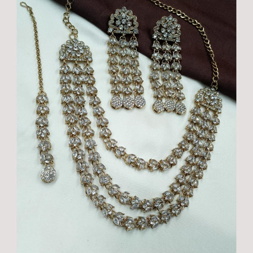 NAFJ Sparkling Crystal And Austrian Stone Designer Necklace Set