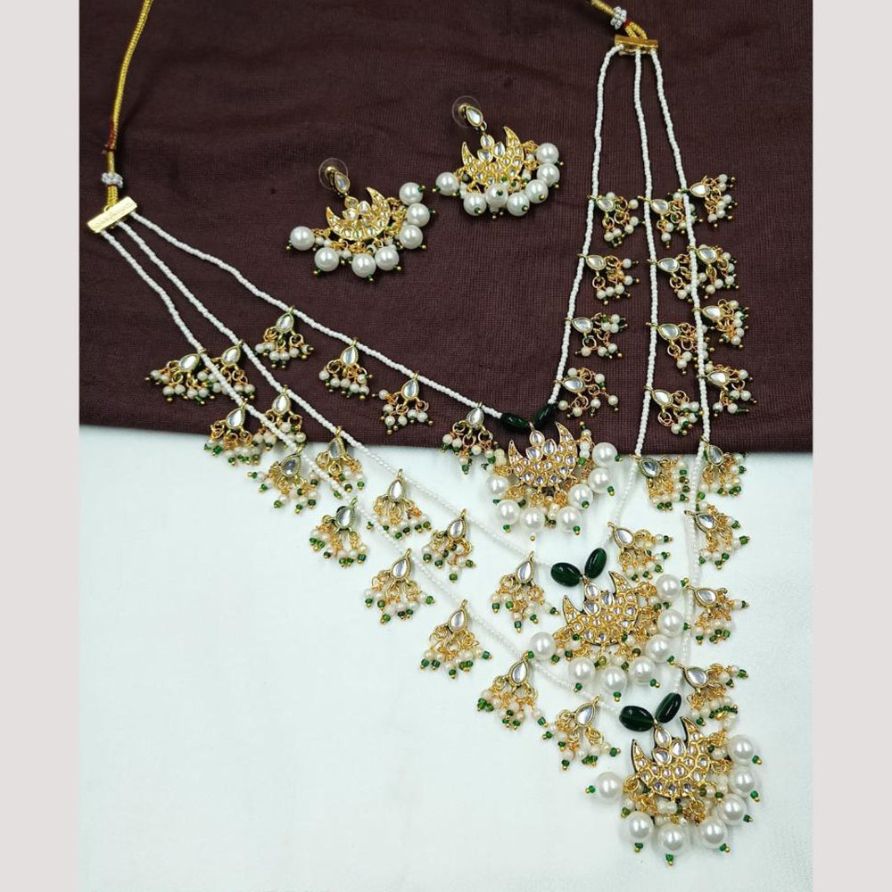 NAFJ Premium Special Occasions Kundan And Pearl Necklace Set