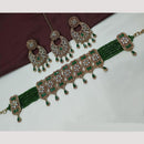 NAFJ Sparkling Crystal And Austrian Stone Designer Pearl Choker Necklace Set