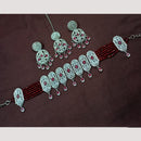 NAFJ Sparkling Crystal And Austrian Stone Designer Pearl Choker Necklace Set