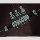 NAFJ Sparkling Crystal And Austrian Stone Designer Pearl Choker Necklace Set