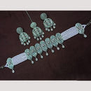 NAFJ Sparkling Crystal And Austrian Stone Designer Pearl Choker Necklace Set