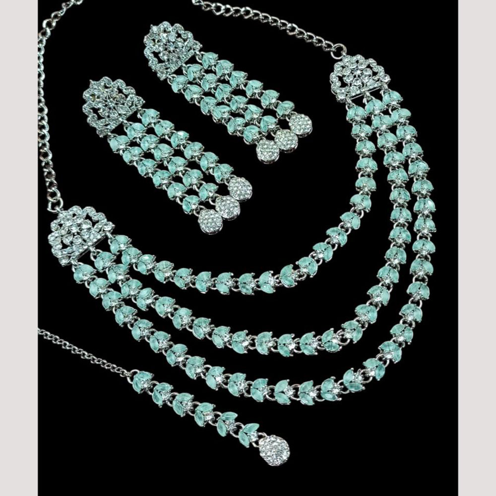 NAFJ Sparkling Crystal And Austrian Stone Designer Necklace Set