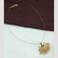 NAFJ Stylish Gold Plated Kundan Stone and Pearl Statement Necklace