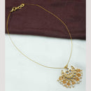 NAFJ Stylish Gold Plated Kundan Stone and Pearl Statement Necklace