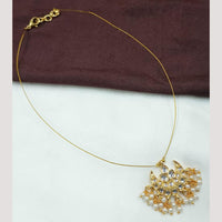 NAFJ Stylish Gold Plated Kundan Stone and Pearl Statement Necklace