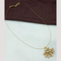 NAFJ Stylish Gold Plated Kundan Stone and Pearl Statement Necklace