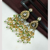 NAFJ Designer Kundan Pearl Beads Dangler Earrings for Women