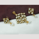 NAFJ Stylish Kundan Pendant Set With Matching Earrings