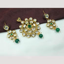 NAFJ Stylish Kundan Pendant Set With Matching Earrings