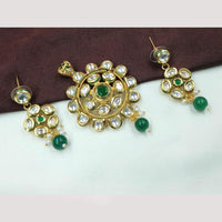 NAFJ Stylish Kundan Pendant Set With Matching Earrings